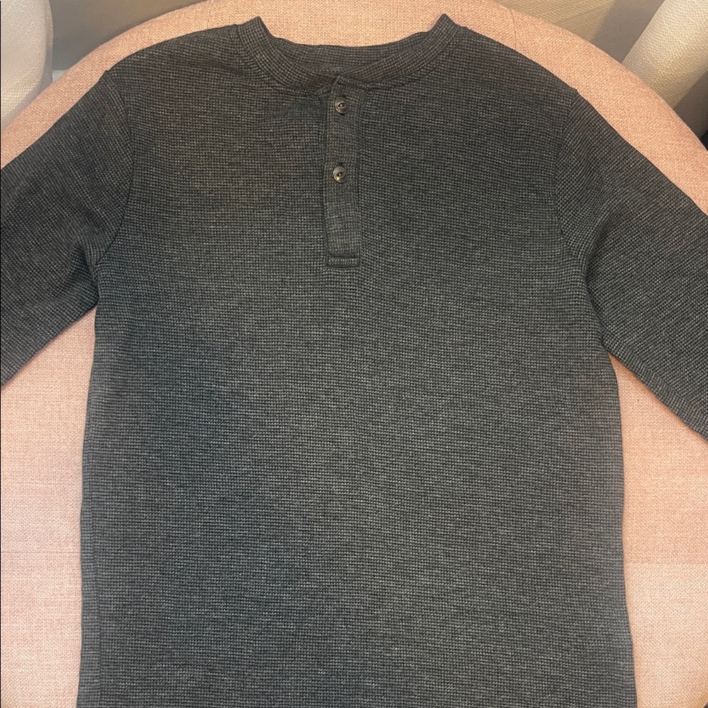 Children’s Place Boys Charcoal Long Sleeve Henley